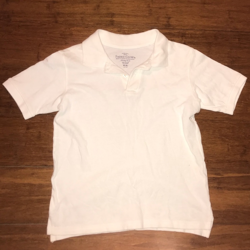 White collar button shirt